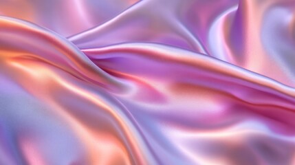 Obraz premium Soft, iridescent silk fabric drapes in a gradient of rose, mauve, and peach
