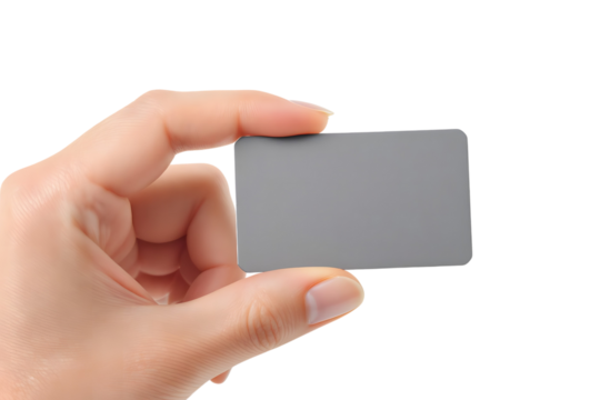 Hand holding blank business card