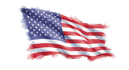 Fototapeta premium Bandeira dos estados unidos em aquarela