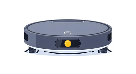 Fototapeta premium Robotic Vacuum Cleaner Circular Modern Home Cleaning Device