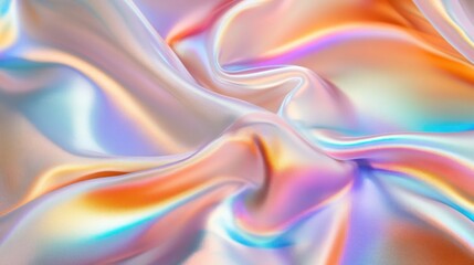 Fluid iridescent fabric folds in pastel hues