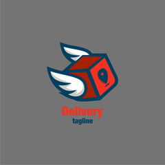 Delivery Box With Wing Vector