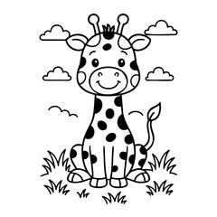 Fototapeta premium Cute Giraffe in Grasslands