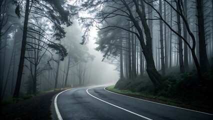 Fototapeta premium road in the fog