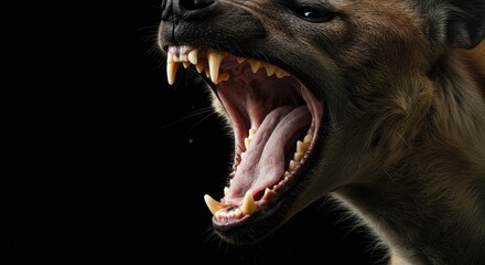 Intense Animal Portrait Hyena Showcasing