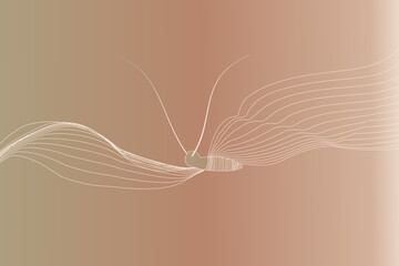 Minimalist Abstract Line Art Wave on Soft Gradient Background
