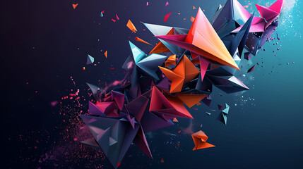 Shattered Crystal Explosion in Outer Space for Sci-Fi Background Art
