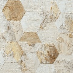 Beige and cream textured hexagonal pattern