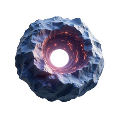 Rocky Torus with Glowing Fiery Core and Swirling Energy Flow
