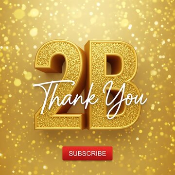 Golden 2b thank you with sparkling background