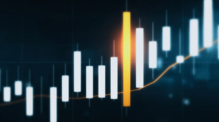Financial Growth Illustration: An artistic representation of financial success and economic expansion, showcasing upward trends with illustrative bars and vibrant chart lines against a blurred.