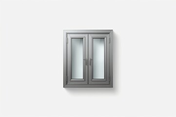Obraz premium Grey double-hung window, studio shot, white background, home improvement