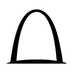 St Louis Gateway Arch icon with transparent background representing iconic landmark and architectural monument in Missouri USA
