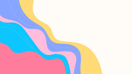 ABSTRACT BACKGROUND WITH HAND DRAWN ORGANIC SHAPES COLOR FLAT DESIGN VECTOR TEMPLATE FOR WALLPAPER, COVER DESIGN