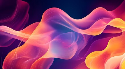 Obraz premium Abstract composition of flowing colorful shapes on a dark background