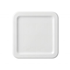 Square Ceramic Plate Displayed with Rounded Edges for Modern Tableware