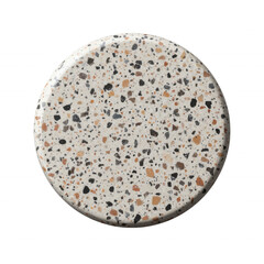 Terrazzo Patterned Circular Sample Displayed in Close Up Top View
