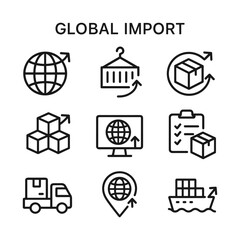 Digital interface vector icons. Outline symbols. Line design