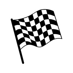 Waving checkered flag racing icon, finish line symbol for motorsports vector illustration 