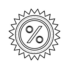 Discount badge outline vector illustration.

