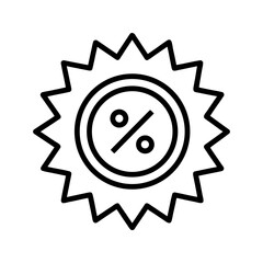Discount badge outline vector illustration.
