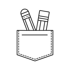 Pencil case outline vector illustration.
