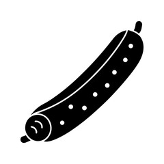 Sausage food silhouette icon vector illustration.
