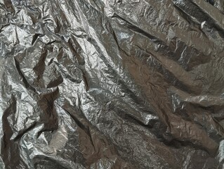 crumpled black plastic bag texture and background