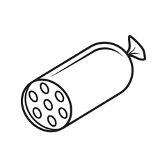 Sausage food line icon vector illustration.

