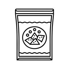 Snack packet line icon vector illustration.
