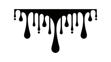 Symmetrical dripping liquid border shape, graphic melting effect vector illustration 