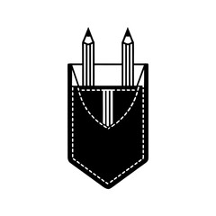 Pocket with pencils icon. Stationery vector art.
