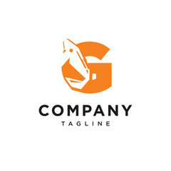 Letter G Excavator Logo Icon Vector