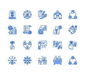 Business incubator editable stroke icon set.