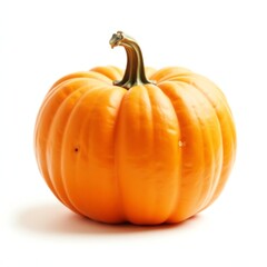 Obraz premium Single Orange Pumpkin Isolated White Background