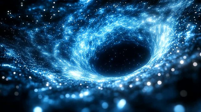 Electrifying blue space vortex in galaxy, cosmic singularity with bright flares