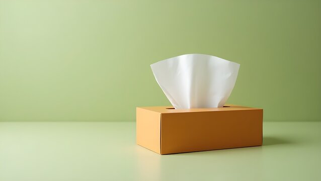 tissue box in a neutral green background. Ideal for themes around home essentials, self-care, or clean living visuals. - Powered by Adobe