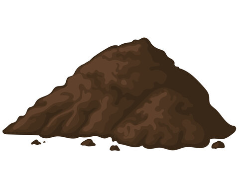 Pile of soil, land for agriculture cartoon style