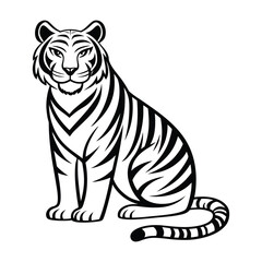 Obraz premium Sitting Tiger Silhouette