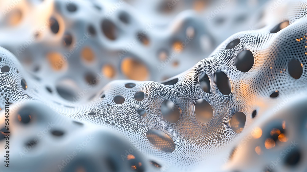 Poster Abstract network pattern with light and shadow.