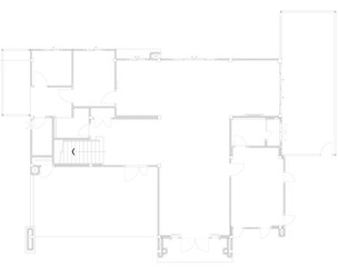 Wall Frame Structure with Door and Window Layout - House Plan Drawing Vector