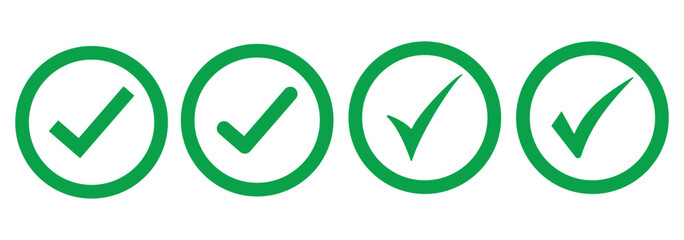 Green check mark icon. Check mark vector icon. Checkmark Illustration. Vector symbols set ,green checkmark isolated on white background