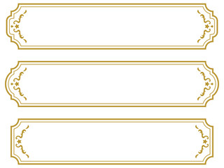 アンティーク/フレーム/タイトル/セット/ゴールド/イラスト/素材