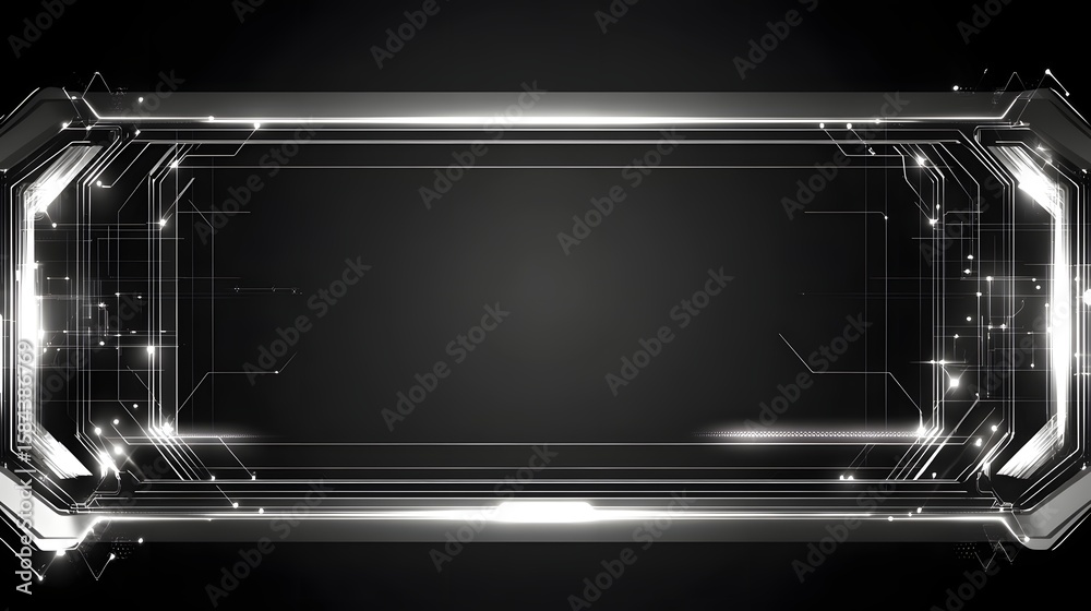 Fototapete abstract graphic design with glowing lines and geometric shapes.