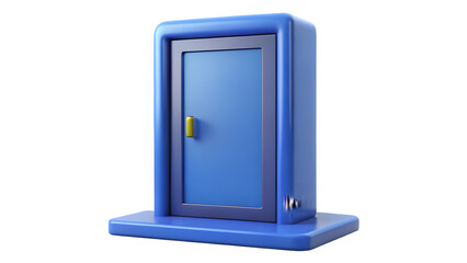 blue door isolated on white background