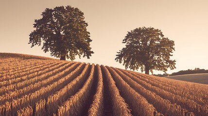 Golden Wheat Field Under a Summer Sky