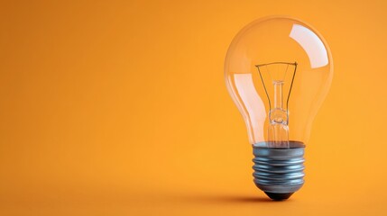 Light bulb on dark background, Business idea and innovation concept with copy space