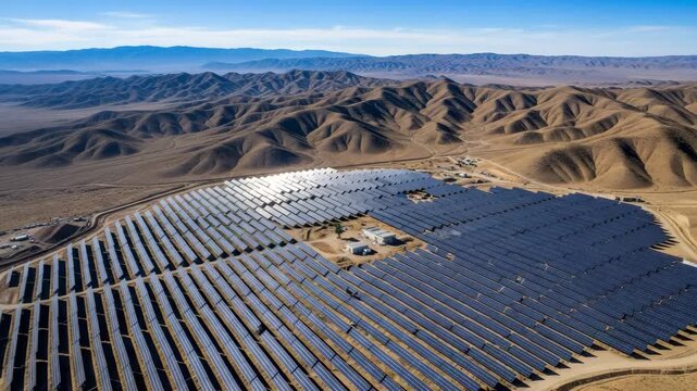 Vast Solar Array Powering the Desert Renewable Energy and Landscape Harmony