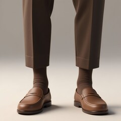 Brown leather shoes 