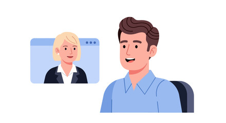 Business Colleagues in Video Conference Smiling and Engaging.